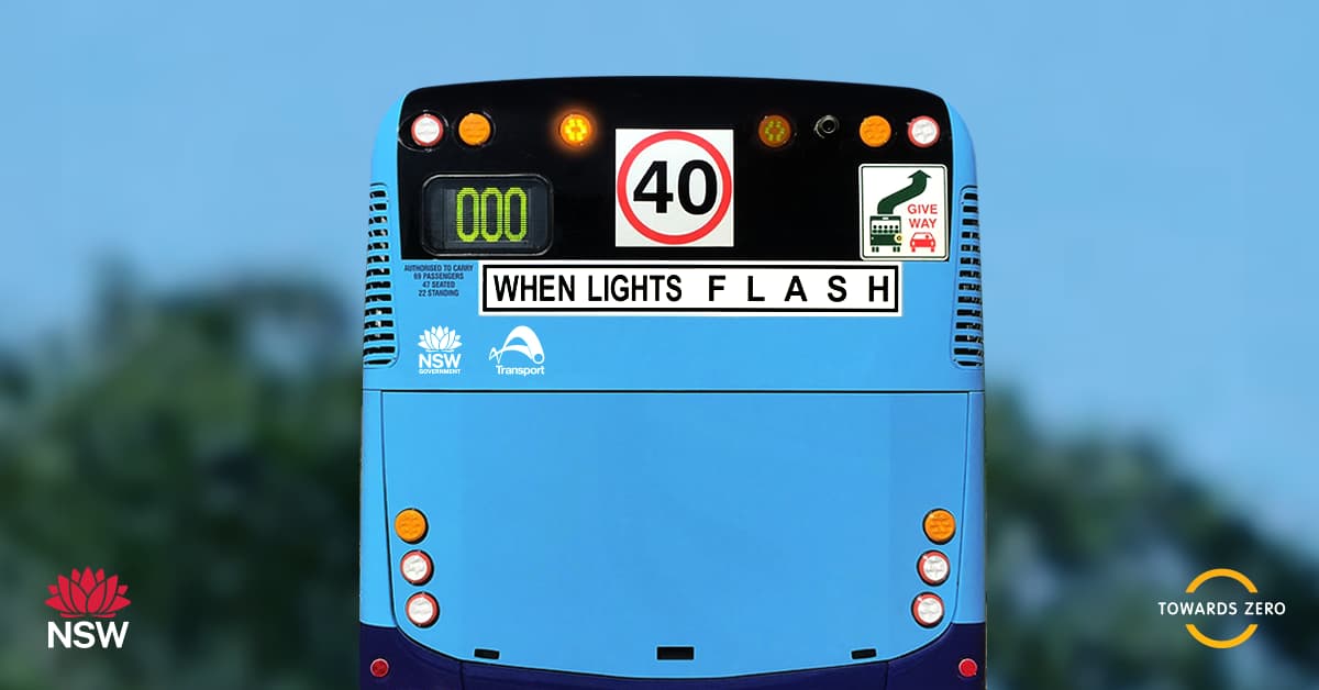 Bus flashing lights quarterly campaign | Towards Zero Collaboration Hub