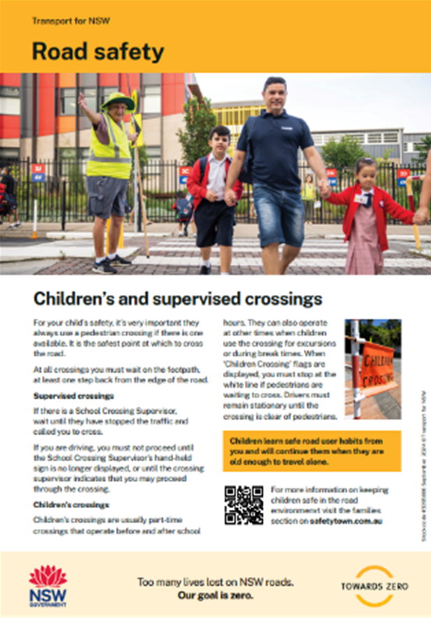 Children's and supervised crossings - safety around school factsheets thumbnails