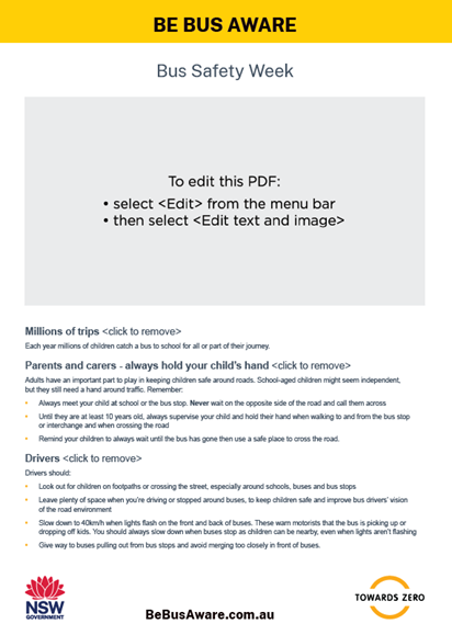 Bus Safety Week Editable template